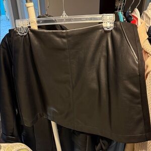 CAbi Black Mini Jett Skirt/skort faux leather and soft fabric.